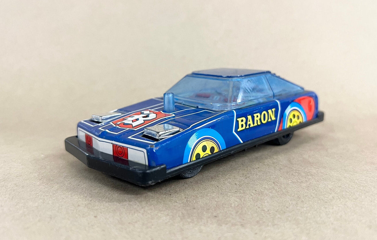 BARON  Dream Race Car - Friction Race Car Made in Japan S2-  Tin Litho and Plastic -Friction works and Litho great  - Wheel on Top Turns