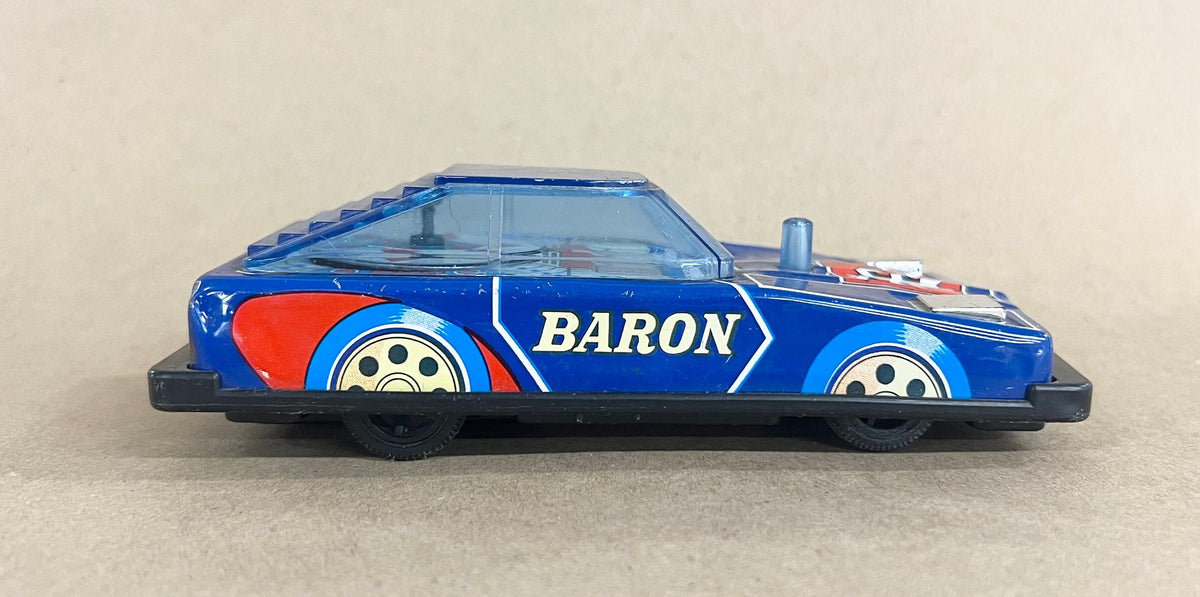 BARON  Dream Race Car - Friction Race Car Made in Japan S2-  Tin Litho and Plastic -Friction works and Litho great  - Wheel on Top Turns