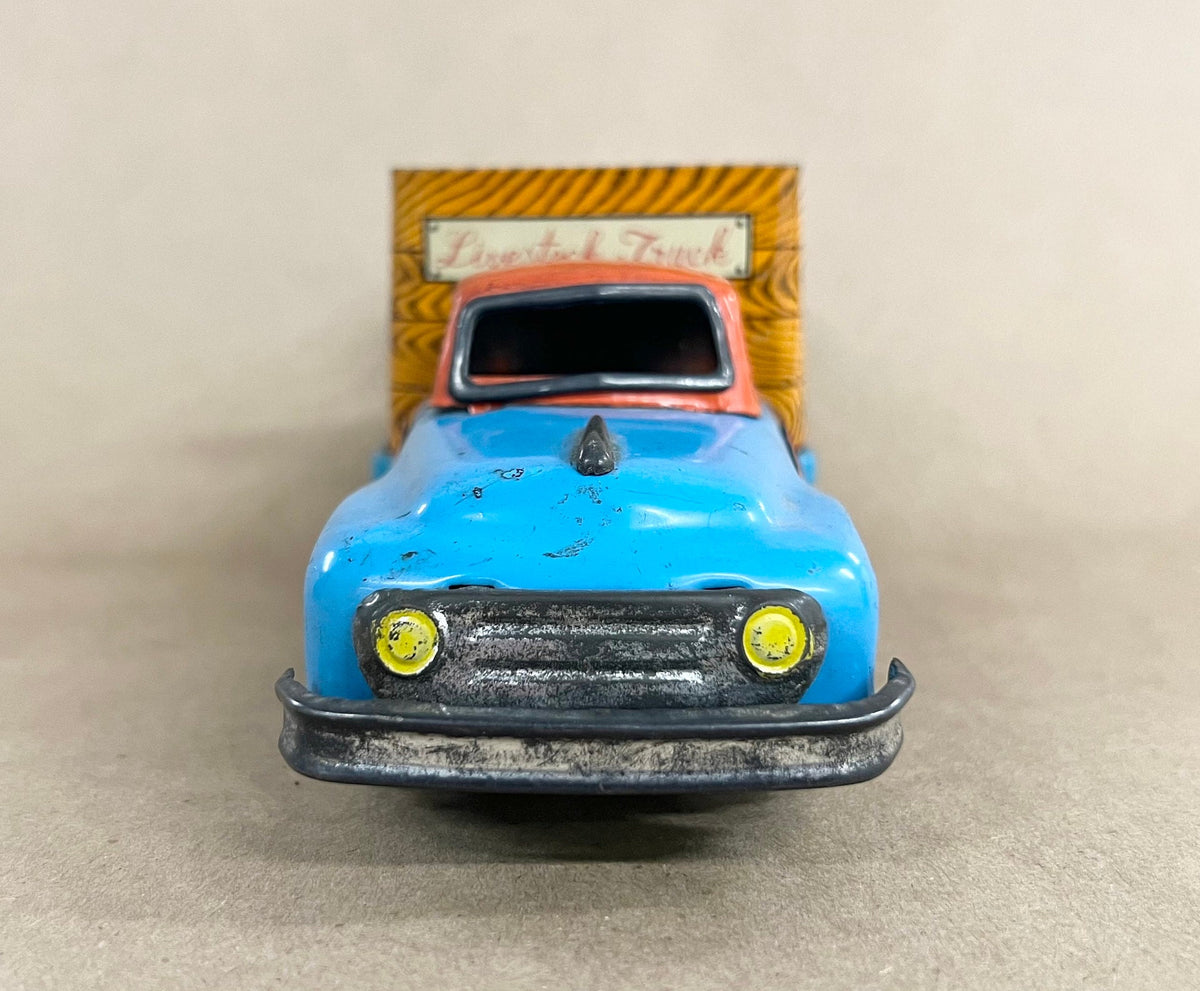 Tin Litho Friction Livestock Truck - RARE Chevrolet cattle truck - Made by  Taniguchi Shoten Japan - Friction Works, Paint and tires great