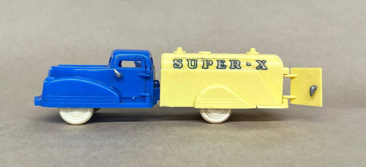 Super X Gasoline Truck - Made by Renwal Products - No. 49- Made in the USA - Doors open and all wheels Original - back end lifts up