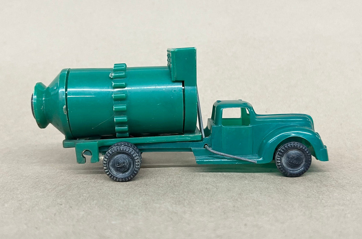 RARE Concrete Mixer Truck - Ideal Mechanical Toy, Made in the USA - No. I-662 2 - Original tires work Lift Mechanism on side works perfectly