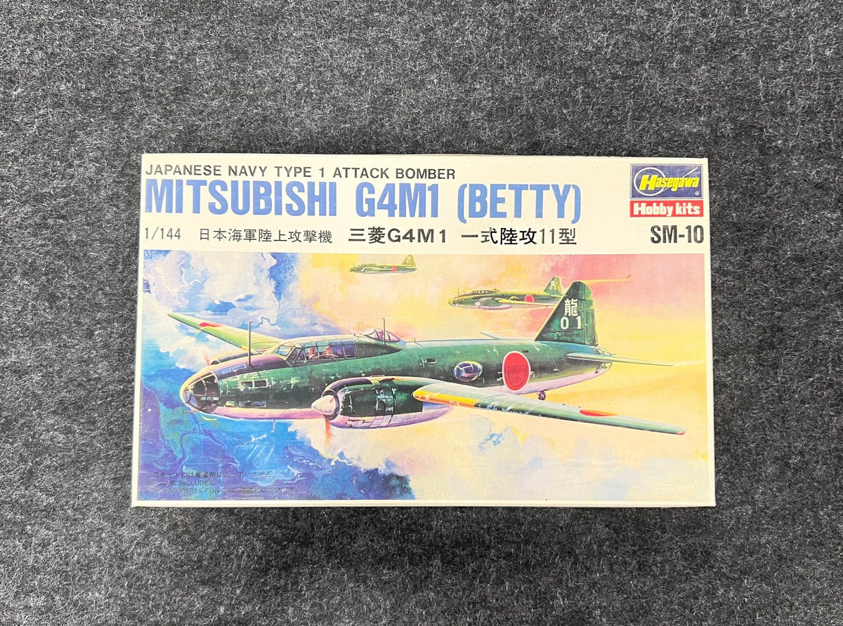 MITSUBISHI G4M1 Betty - Japanese Navy Type I Attack Bomber - Hasegawa Hobby Kits  SM -10 - 1/144 - Kit made in Japan, in original wrapper