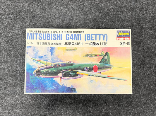 MITSUBISHI G4M1 Betty - Japanese Navy Type I Attack Bomber - Hasegawa Hobby Kits  SM -10 - 1/144 - Kit made in Japan, in original wrapper