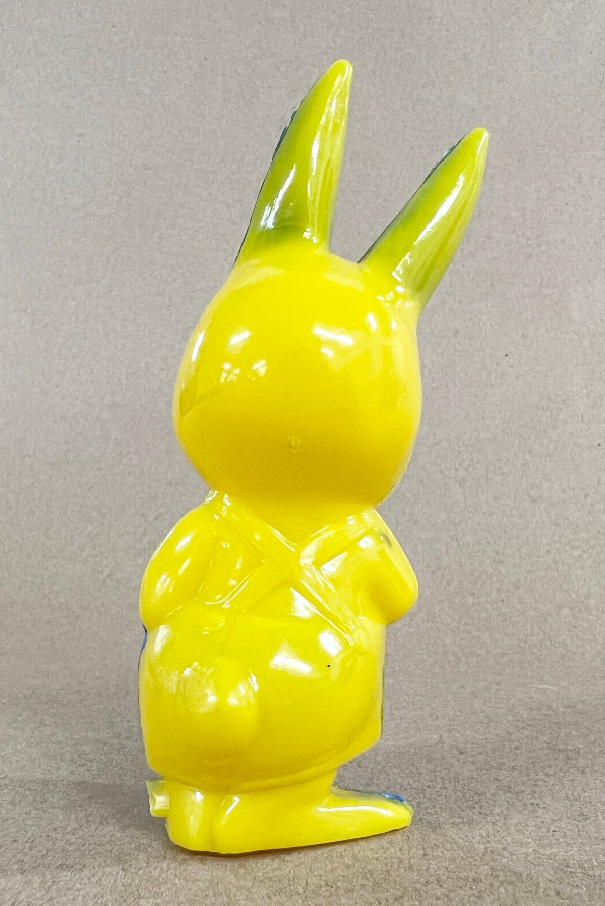 Irwin Plastic Yellow Easter Bunny with Blue Overalls- Irwin Toys for Easter - Cute Bunny with Big Teeth