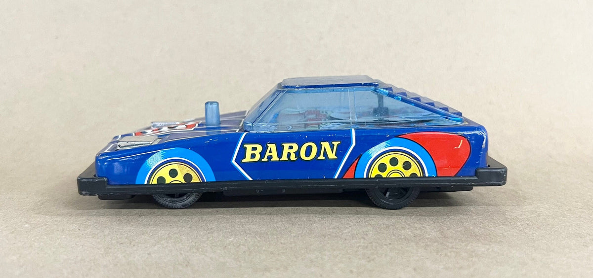 BARON  Dream Race Car - Friction Race Car Made in Japan S2-  Tin Litho and Plastic -Friction works and Litho great  - Wheel on Top Turns