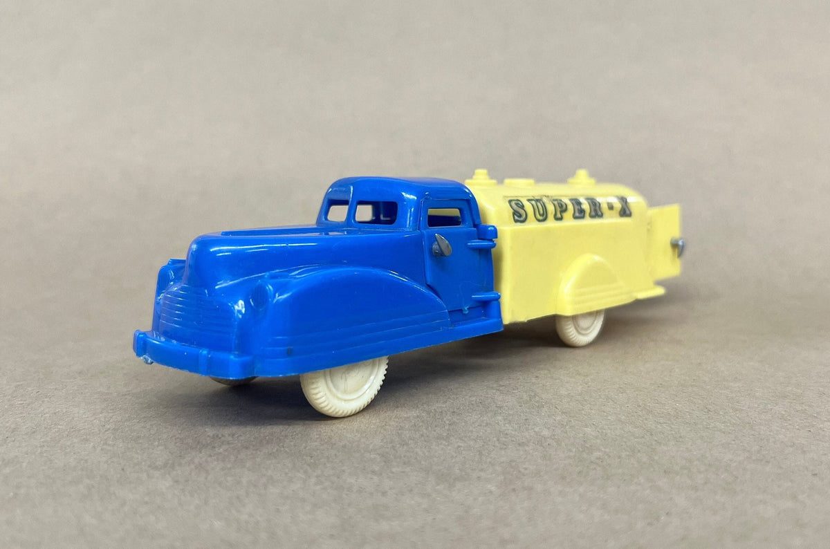 Super X Gasoline Truck - Made by Renwal Products - No. 49- Made in the USA - Doors open and all wheels Original - back end lifts up