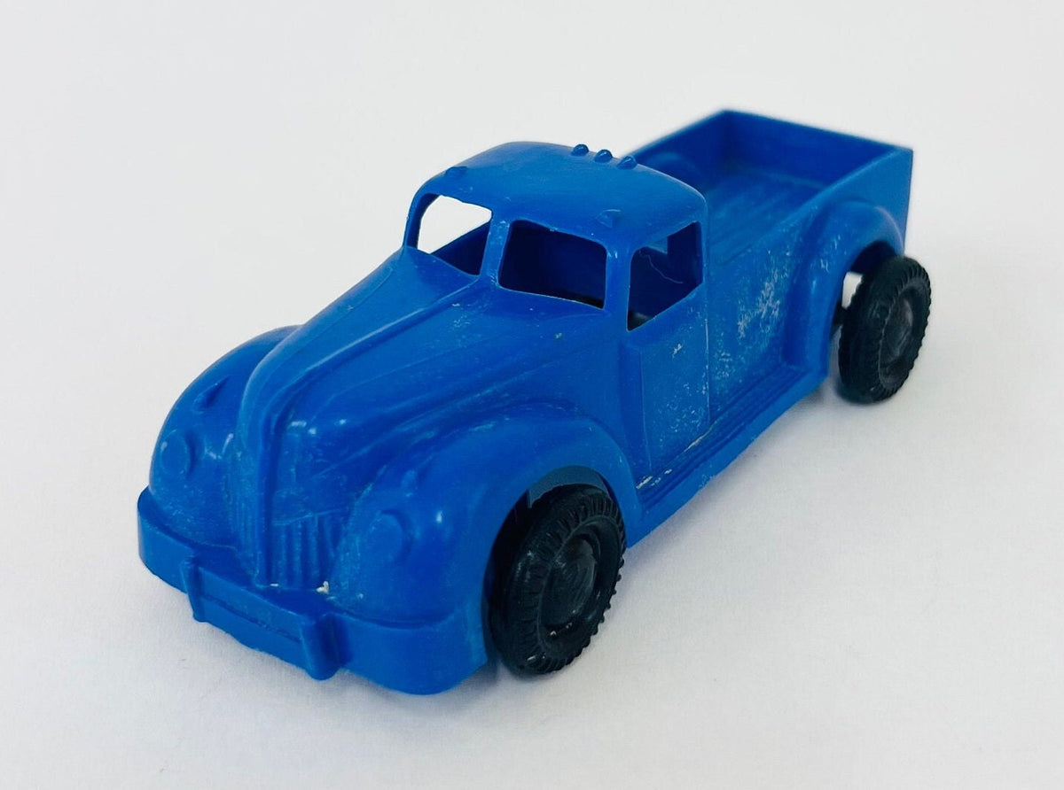 Ideal Toy Pickup Truck - Plastic Blue Pickup - Made in the USA -  I -392 No.3 - 1940 Ford Pickup Truck original tires