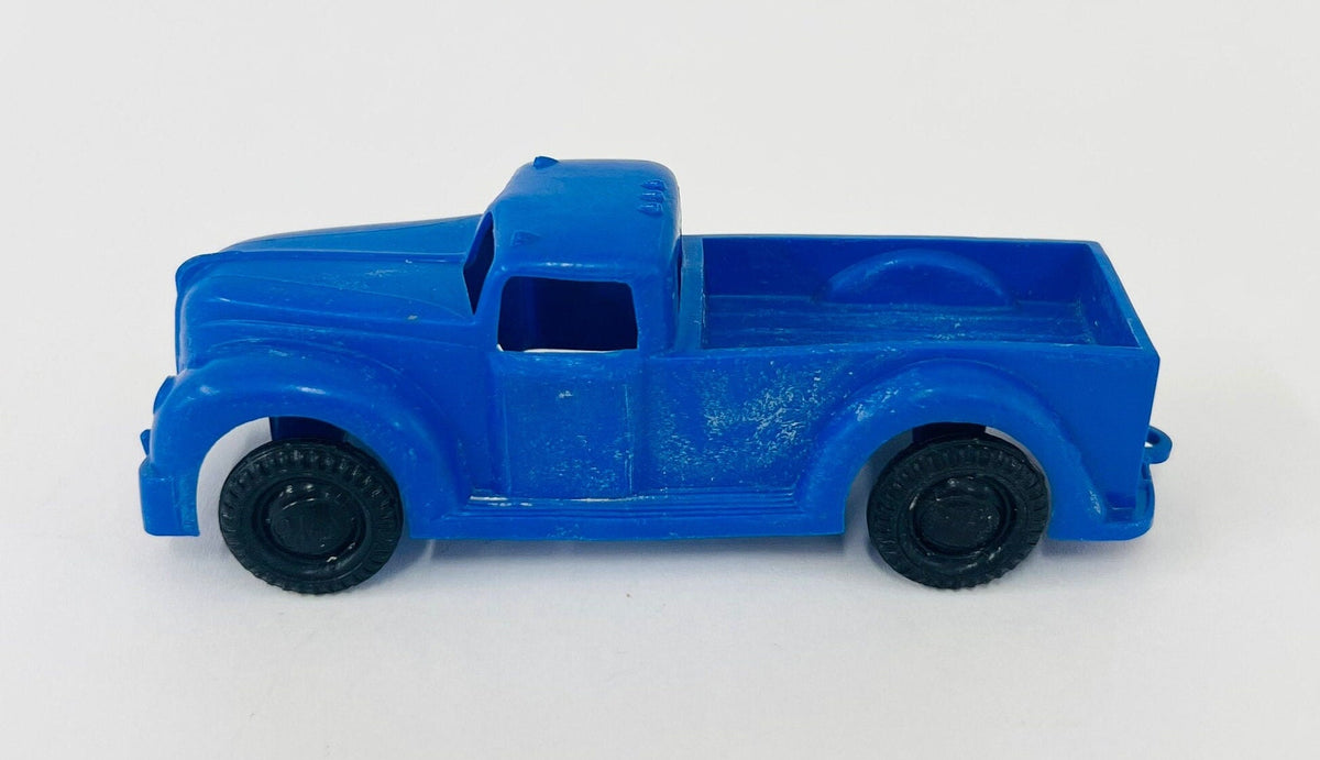 Ideal Toy Pickup Truck - Plastic Blue Pickup - Made in the USA -  I -392 No.3 - 1940 Ford Pickup Truck original tires
