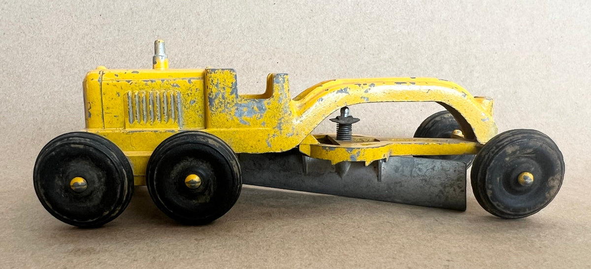 Yellow  Snow and Pavement Scraper-Road Grader- Tootsie Toy- 1950's-  Original Paint And Tires - Chicago 24 - Rare find!