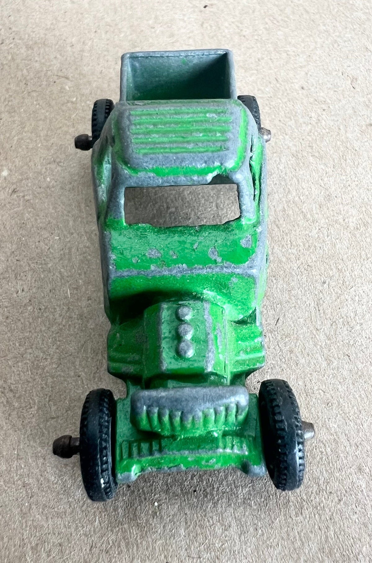 1930's Tootsie Toy Green Pickup Truck -1950 Toostie Toy Blue Hot Rod - Toosie Toy Roadsters Original Paint and Tires