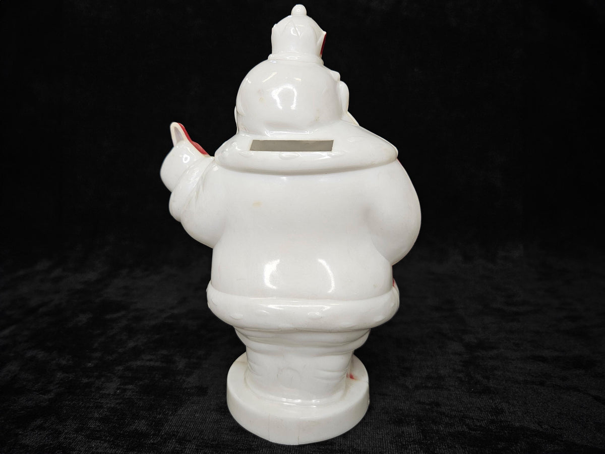 Harret Gilmar Plastic King Santa Coin Bank - Children's Christmas Decoration in 1950s - 7.5" Tall - RARE Came as Bank Only