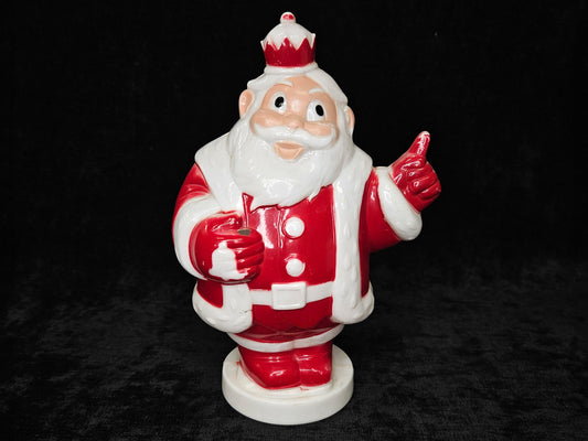 Harret Gilmar Plastic King Santa Coin Bank - Children's Christmas Decoration in 1950s - 7.5" Tall - RARE Came as Bank Only