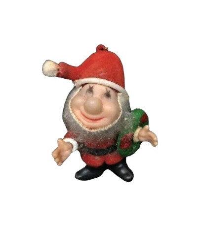 A "Dwarf" Santa 1950s- Flocked Red Outfit
